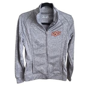 Oklahoma State University Heather Gray Zip-Up Jacket Womens Size Small